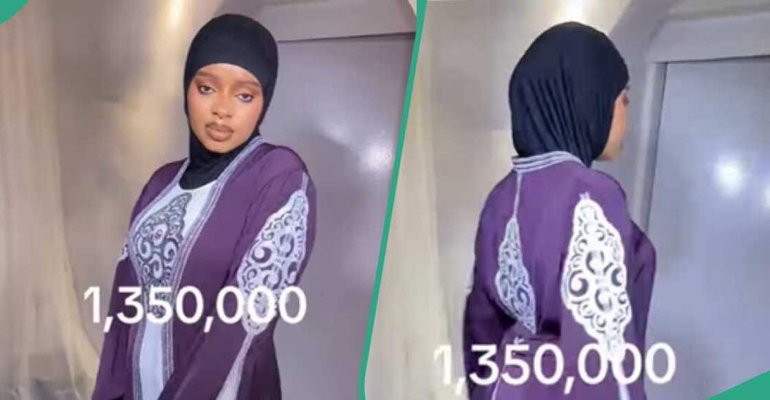 Lady shares the cost of her expensive abaya dress Lady shares the cost of her expensive abaya dress