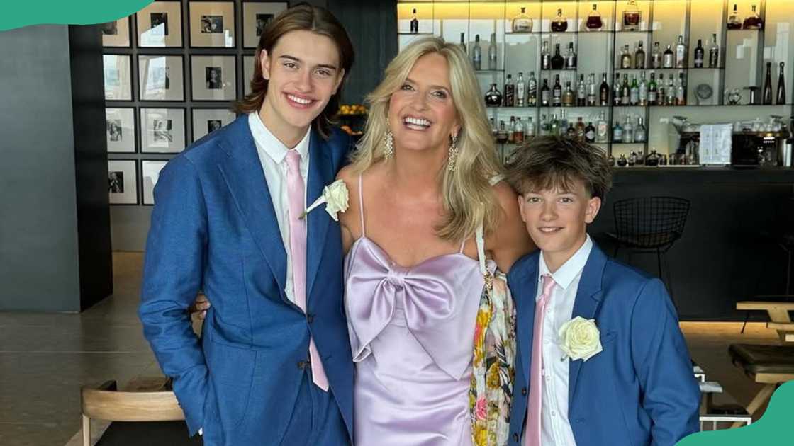 Model Penny Lancaster poses for a photo with her two sons Model Penny Lancaster poses for a photo with her two sons