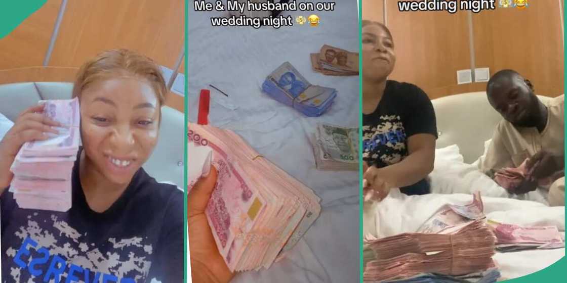 Ango da amarya sun nuna kudin da suka samu a wajen bikinsu Ango da amarya sun nuna kudin da suka samu a wajen bikinsu