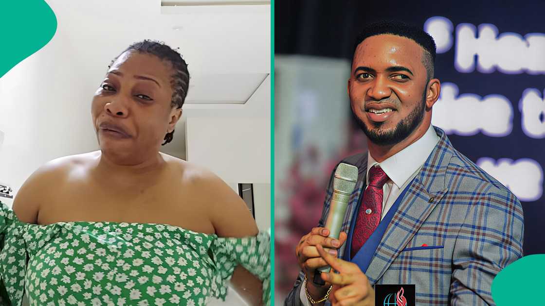 Nigerian Pastor Chris Okafor trends online after emotional plea to congregation amid controversy with Doris Ogala, sparking reactions over alleged manipulation and emotional blackmail.
