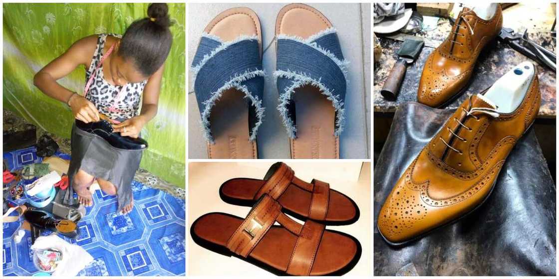Young Lady Showcases Her Hustle as a Shoemaker, Shares Beautiful Photos of Shoes and Palm Slippers She Made Young Lady Showcases Her Hustle as a Shoemaker, Shares Beautiful Photos of Shoes and Palm Slippers She Made