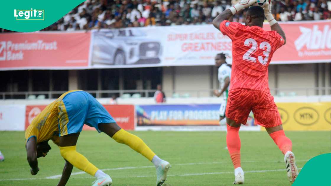 Stanley Nwabali, Super Eagles, Rwanda, Godswill Akpabio International Stadium, Nigeria. Stanley Nwabali, Super Eagles, Rwanda, Godswill Akpabio International Stadium, Nigeria.