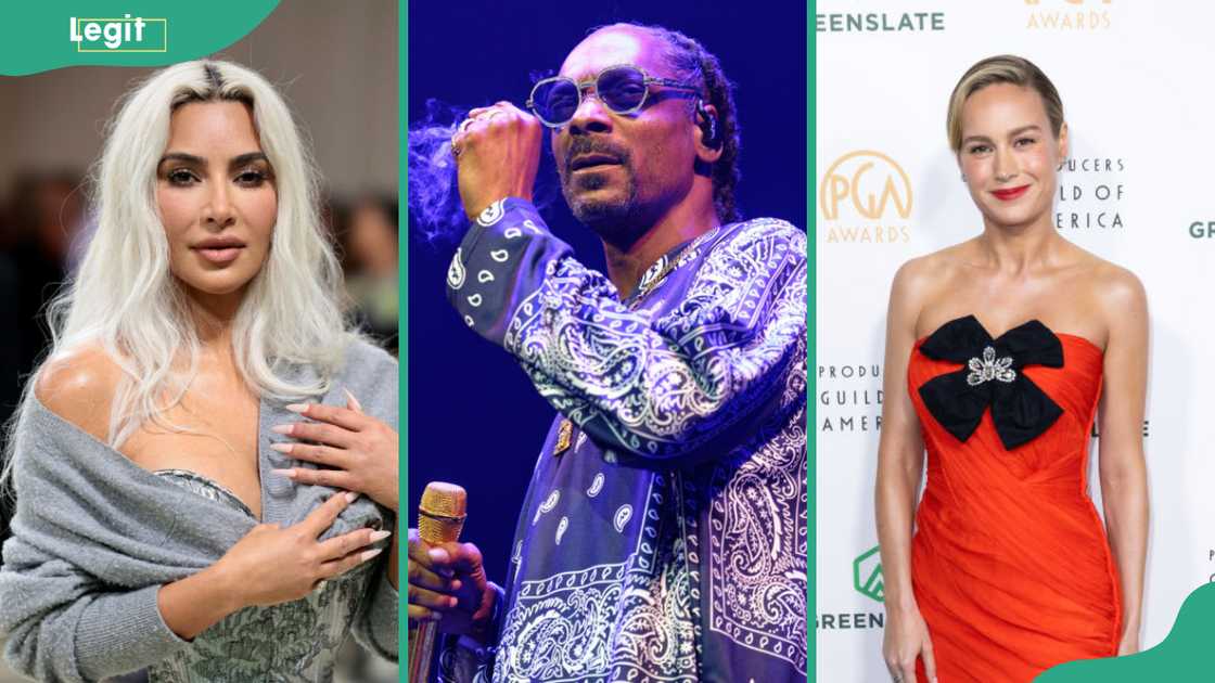 Kim Kardashian, Snoop Dogg, and Brie Larson Kim Kardashian, Snoop Dogg, and Brie Larson