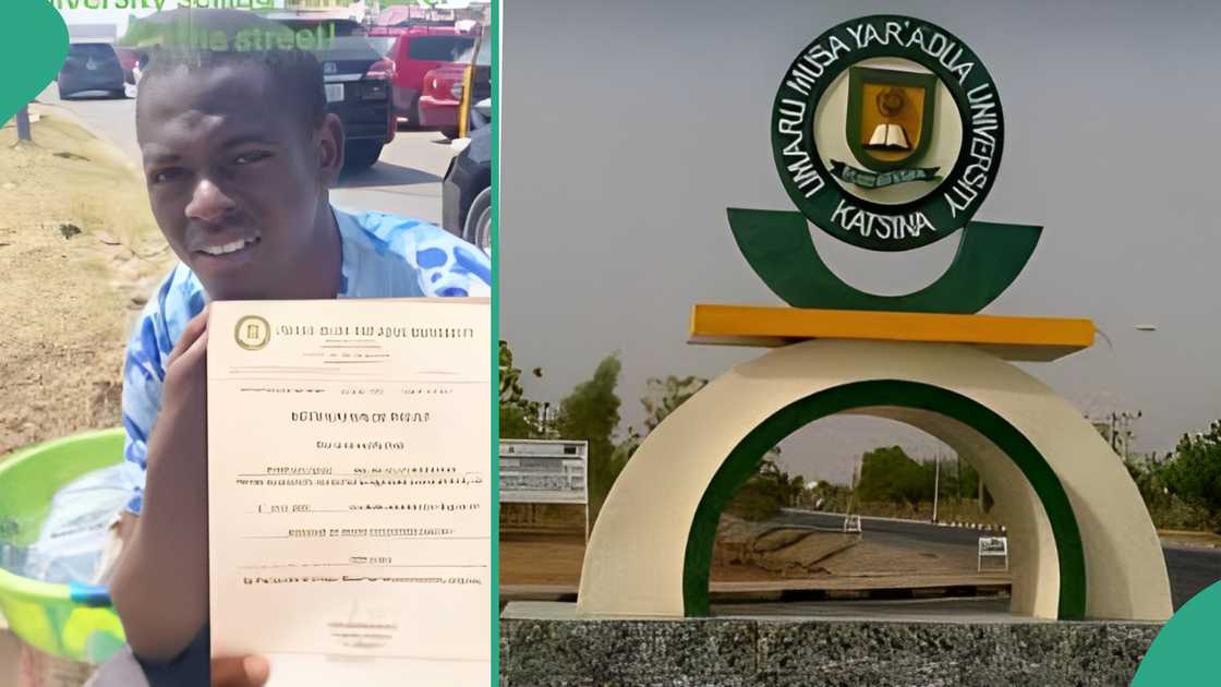 Mr Sham'unu Ishaq, a graduate who sells water. Mr Sham'unu Ishaq, a graduate who sells water.