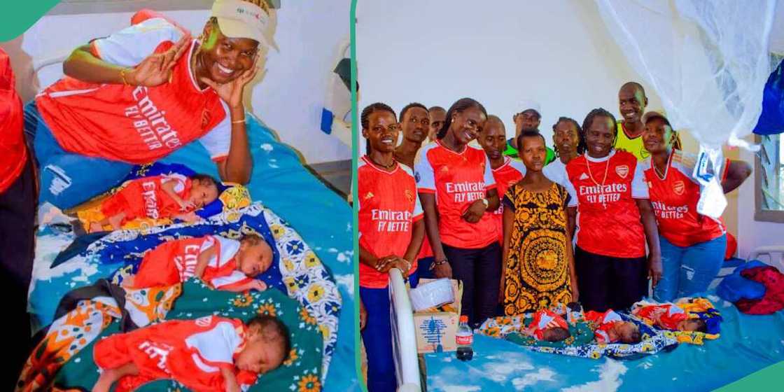 Photos as woman gives birth to triplets, names them after three active Arsenal players Photos as woman gives birth to triplets, names them after three active Arsenal players