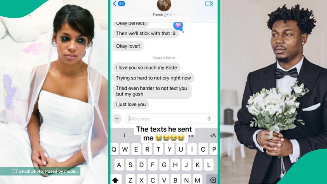 Bride cries, displays message she received from groom 30 minutes to their wedding Bride cries, displays message she received from groom 30 minutes to their wedding