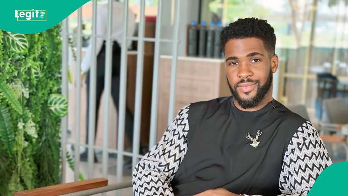 BBNaija Bright Morgan reacts to his American lover's rant about him cheating on her.