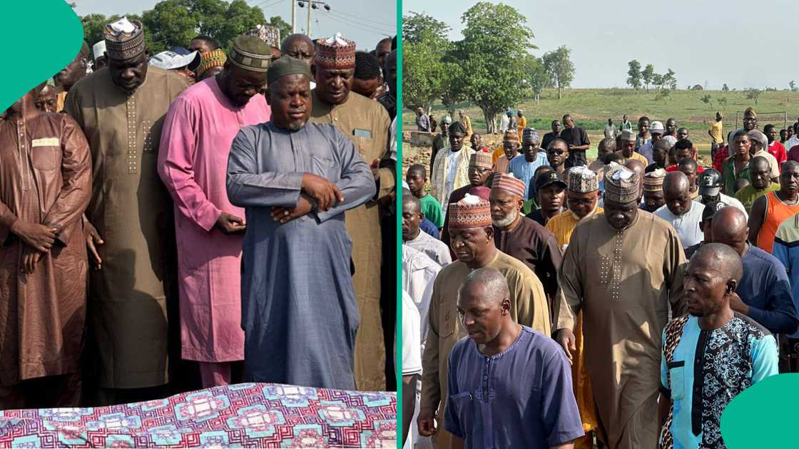 Mourners at Speaker Mohammed Ibrahim Ibwa's burial