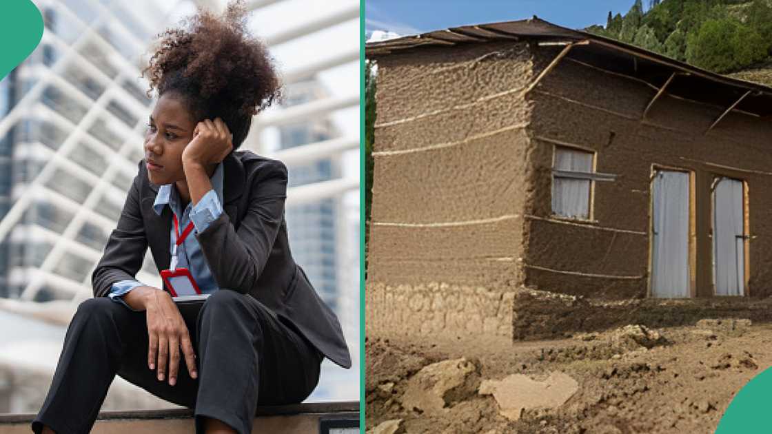 Lady disappointed after seeing house her relative built, curses him