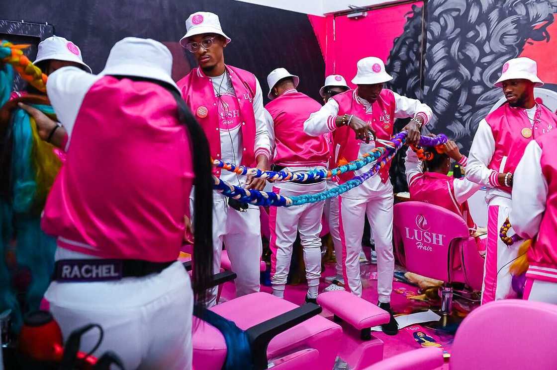 BBNaija S7: Lush Hair Sets the Record of the Longest Braids with Team Kinky Royale BBNaija S7: Lush Hair Sets the Record of the Longest Braids with Team Kinky Royale