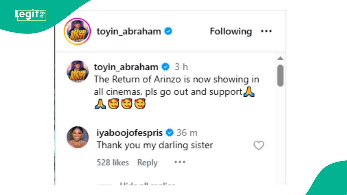 Iyabo Ojo and Toyin Abraham heartwarming exchange after movie premiere drama trends. Iyabo Ojo and Toyin Abraham heartwarming exchange after movie premiere drama trends.