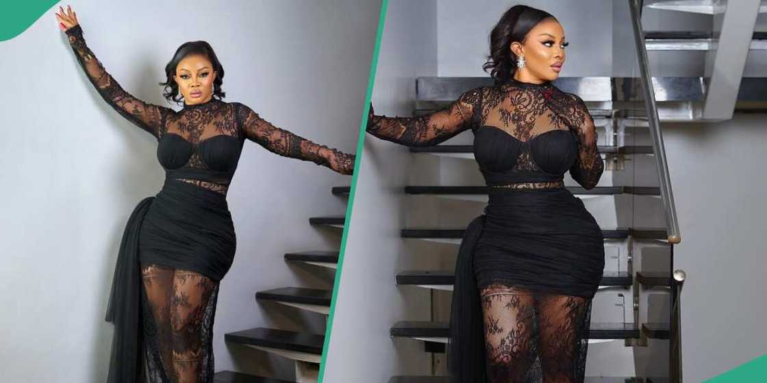 Lady orders Toke Makinwa's dress Lady orders Toke Makinwa's dress
