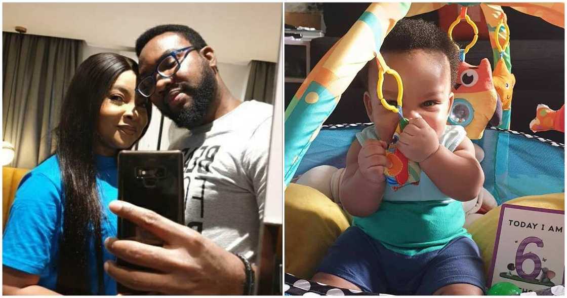 Linda Ejiorfor's hubby, Ibrahim Suleiman, makes fun of their baby for refusing to eat properly Linda Ejiorfor's hubby, Ibrahim Suleiman, makes fun of their baby for refusing to eat properly