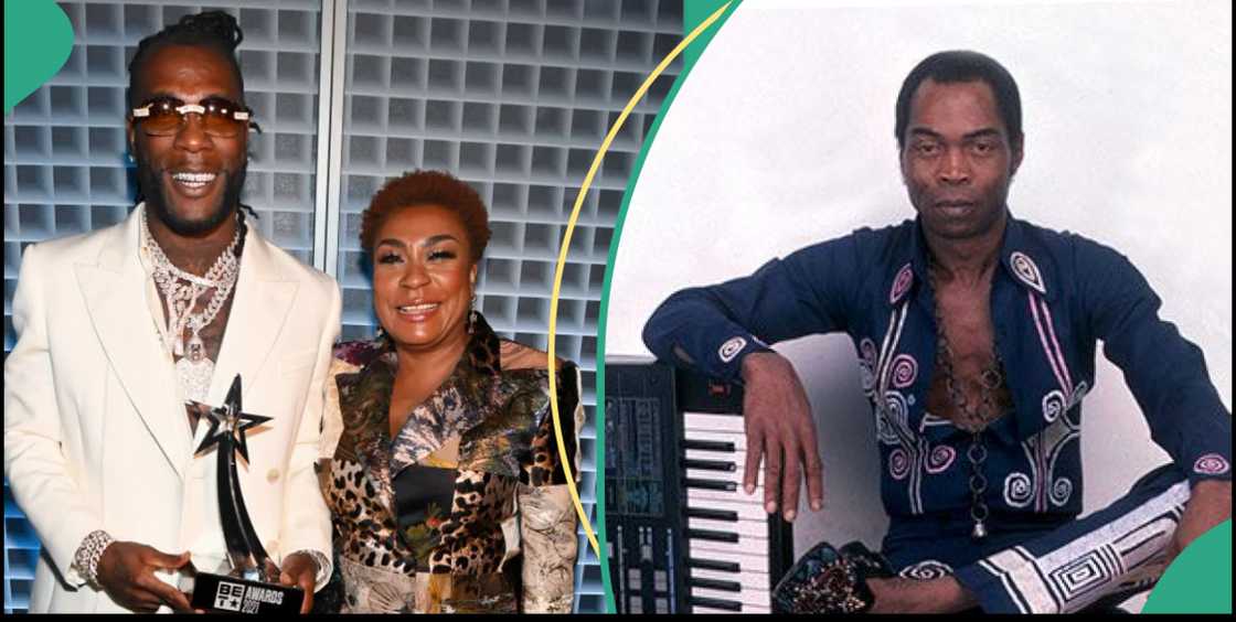Burna Boy and mum, Fela Kuit Burna Boy and mum, Fela Kuit