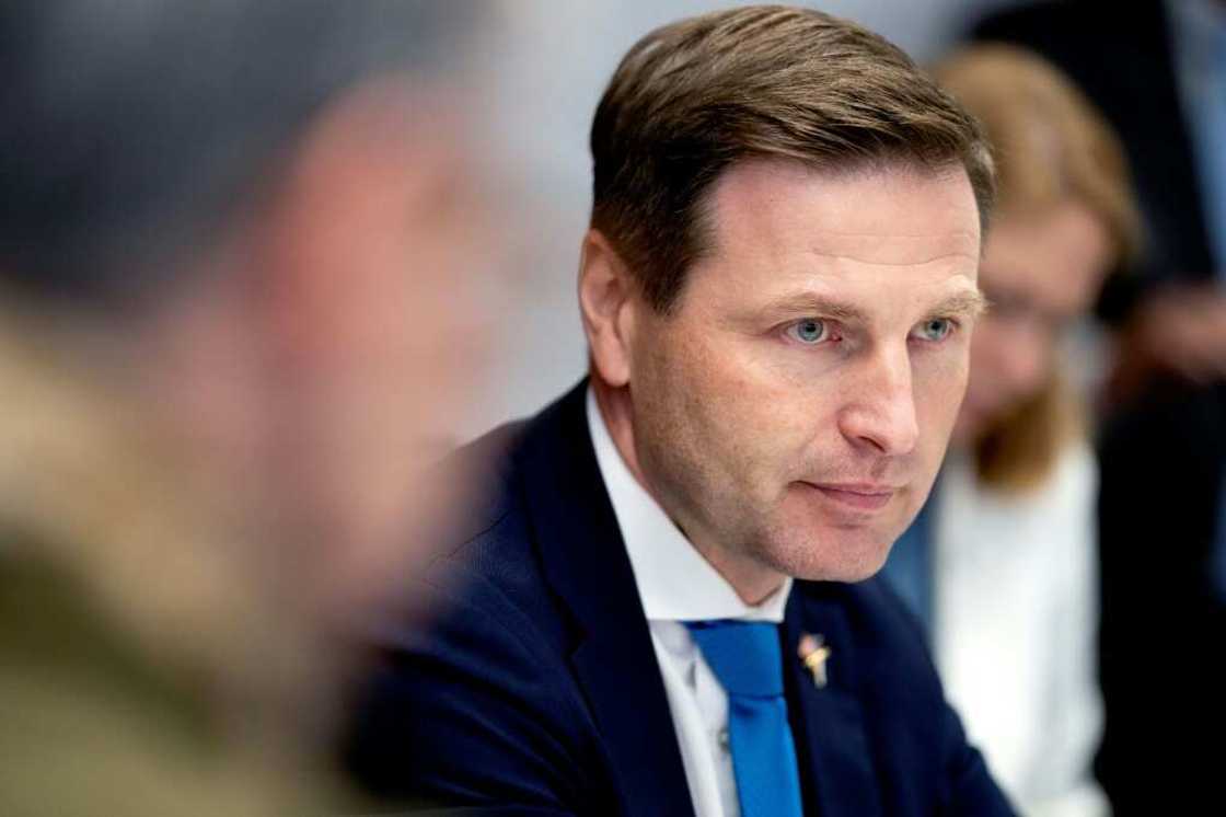 Estonian Defense Minister Hanno Pevkur speaks to reporters in Washington Estonian Defense Minister Hanno Pevkur speaks to reporters in Washington