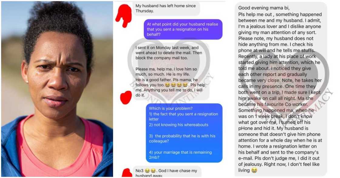 Jealous wife, resignation letter, company, husband Jealous wife, resignation letter, company, husband