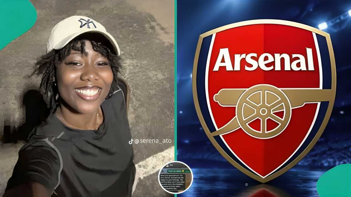 Young lady shares father's message celebrating Arsenal title and her birthday
