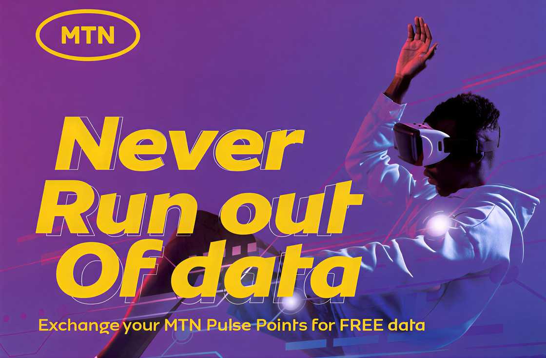 Advertisement for MTN Pulse featuring a man in a VR headset