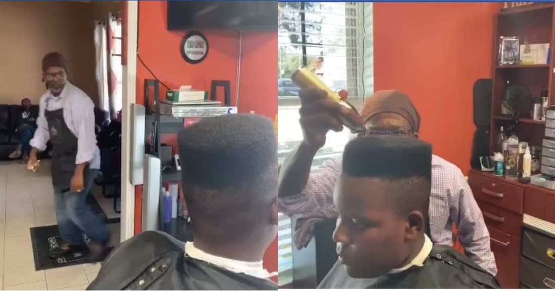 Hilarious video of barber showing prowess while shaving a client goes viral