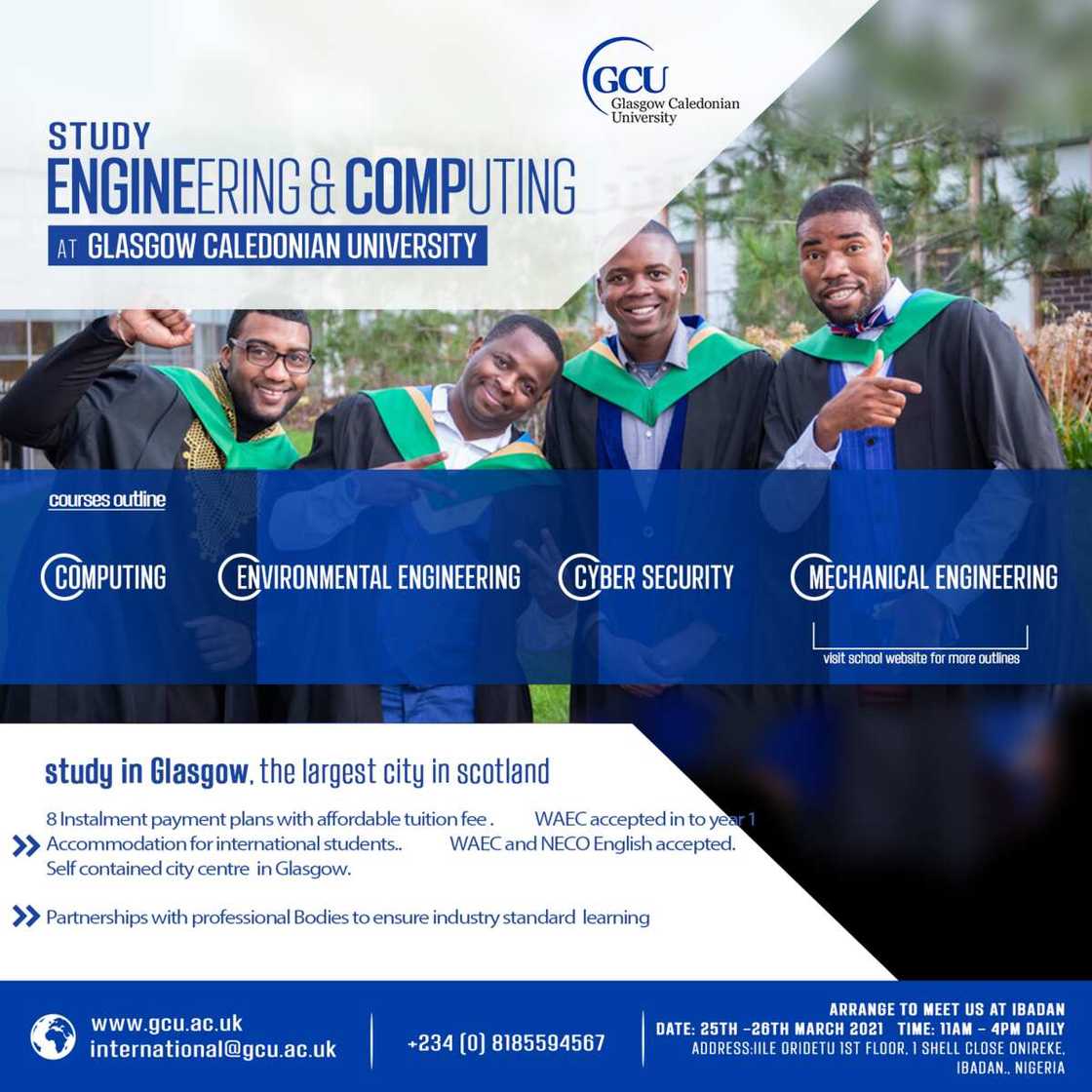 Engineering and computing opportunities for students at Glasgow Caledonian University