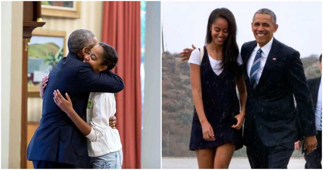 Barack Obama, Malia Obama.