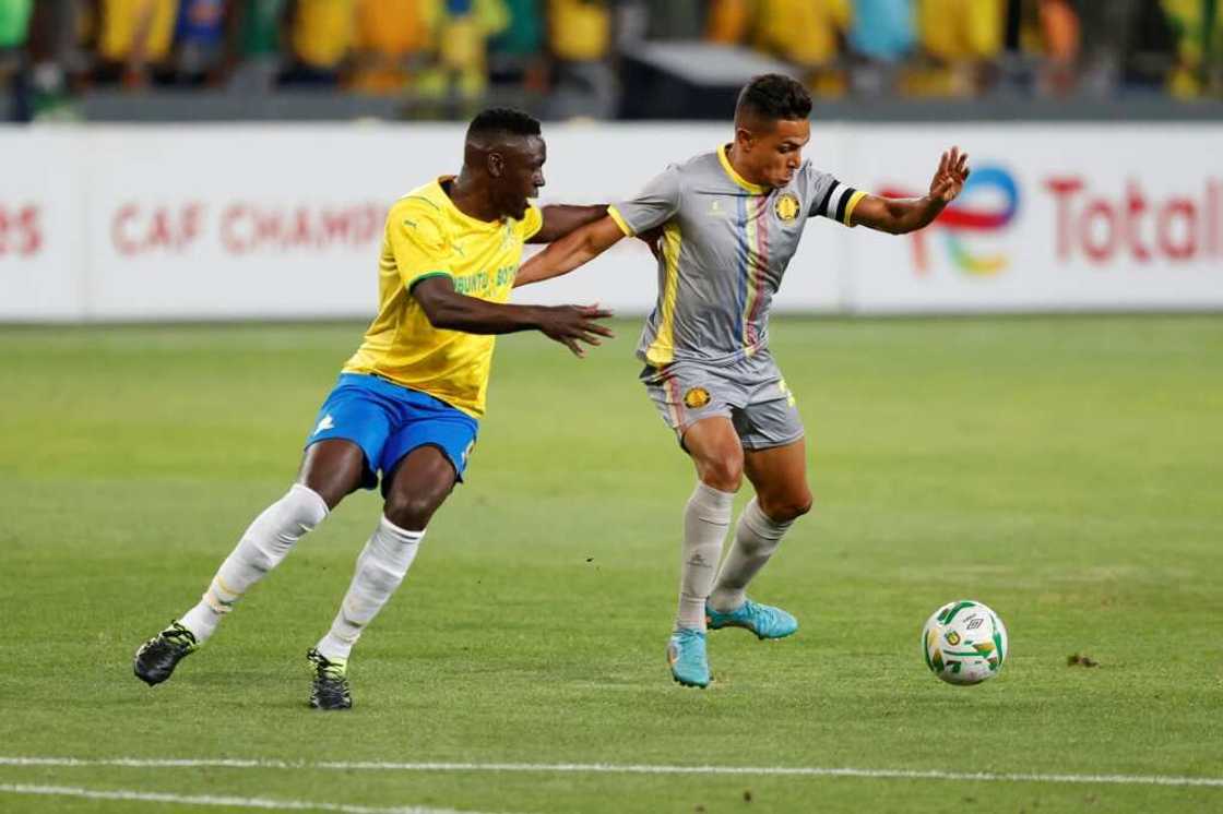 Tiago Azulao (R) scored two goals and created the other as Petro Luanda of Angola beat Cape Town City of South Africa 3-0 in a CAF Champions League last 32 first leg. Tiago Azulao (R) scored two goals and created the other as Petro Luanda of Angola beat Cape Town City of South Africa 3-0 in a CAF Champions League last 32 first leg.