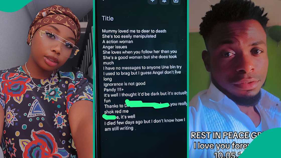 A lady shares screenshot of the message her elder brother left them on his phone 3 days before he died