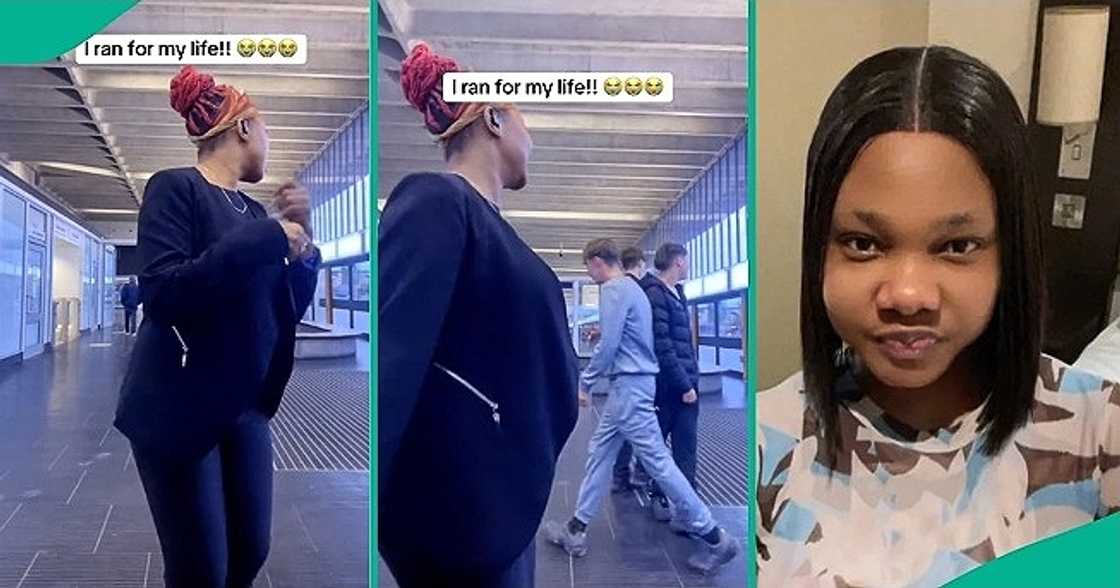 Lady tries to run as 3 White men unexpectedly join her dance video. Lady tries to run as 3 White men unexpectedly join her dance video.