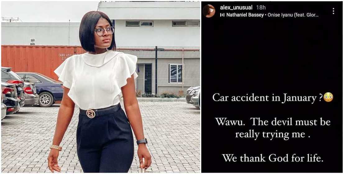 BBNaija reality star Alex Asogwa thank as she survives car accident BBNaija reality star Alex Asogwa thank as she survives car accident