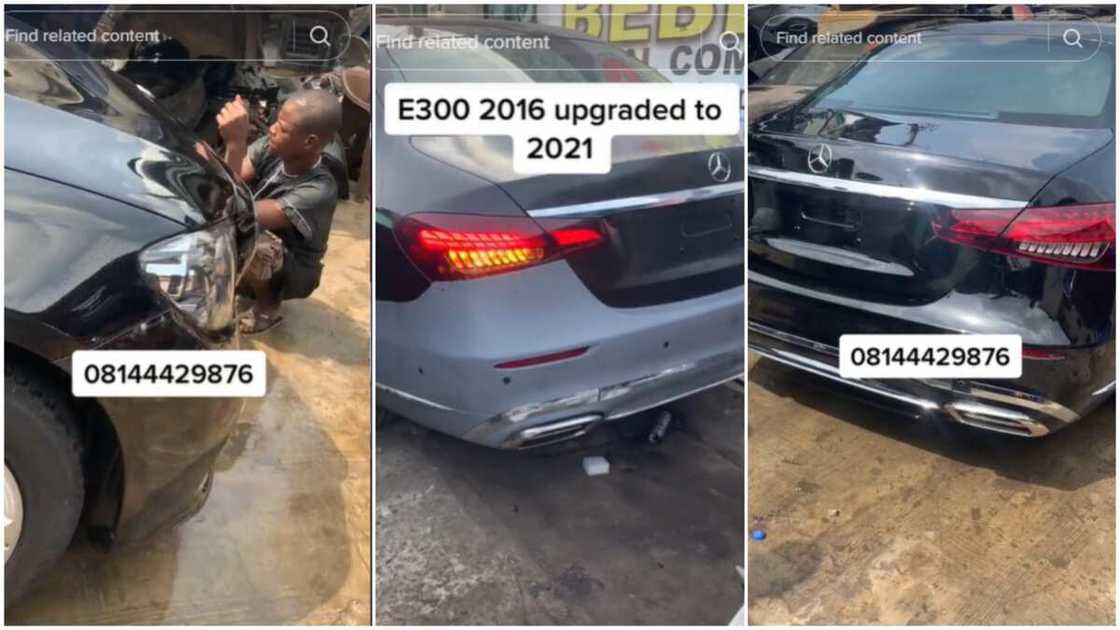 Mercedes Benz upgrade/The man showed car's dashboard. Mercedes Benz upgrade/The man showed car's dashboard.