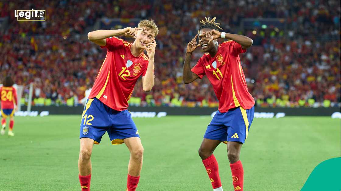 Nico Williams, Dean Hujsen, Spain, UEFA Nations League, Germany. Nico Williams, Dean Hujsen, Spain, UEFA Nations League, Germany.