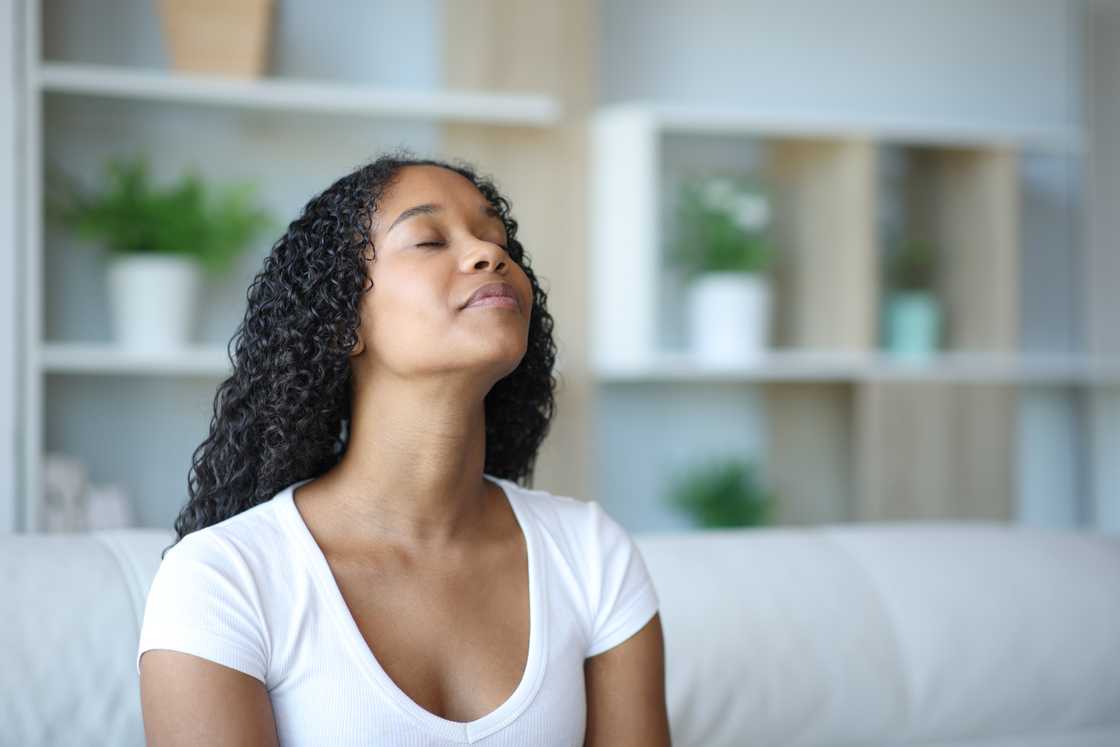 A relieved lady A relieved lady