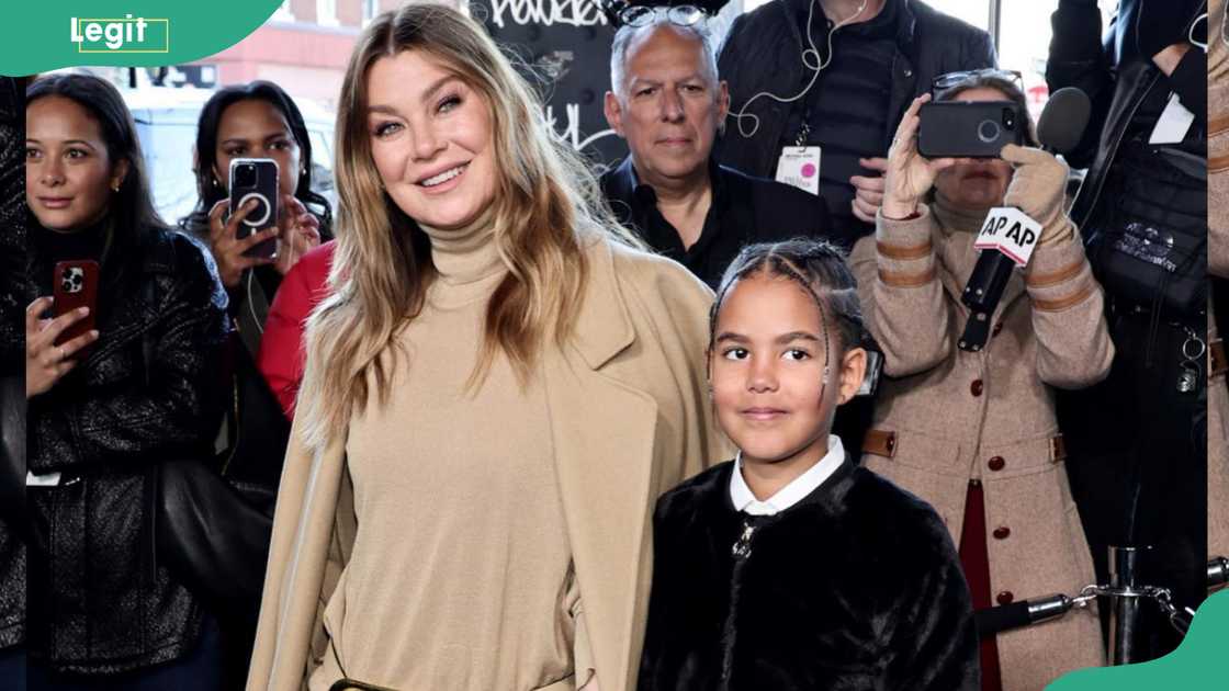 Ellen Pompeo at the Michael Kors Fashion Show with daughter Sienna Ellen Pompeo at the Michael Kors Fashion Show with daughter Sienna