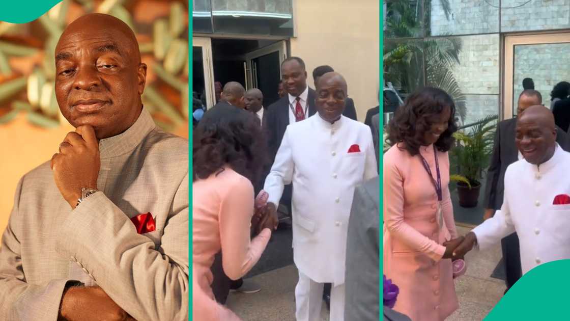 Video as lady gets emotional after meeting Bishop David Oyedepo