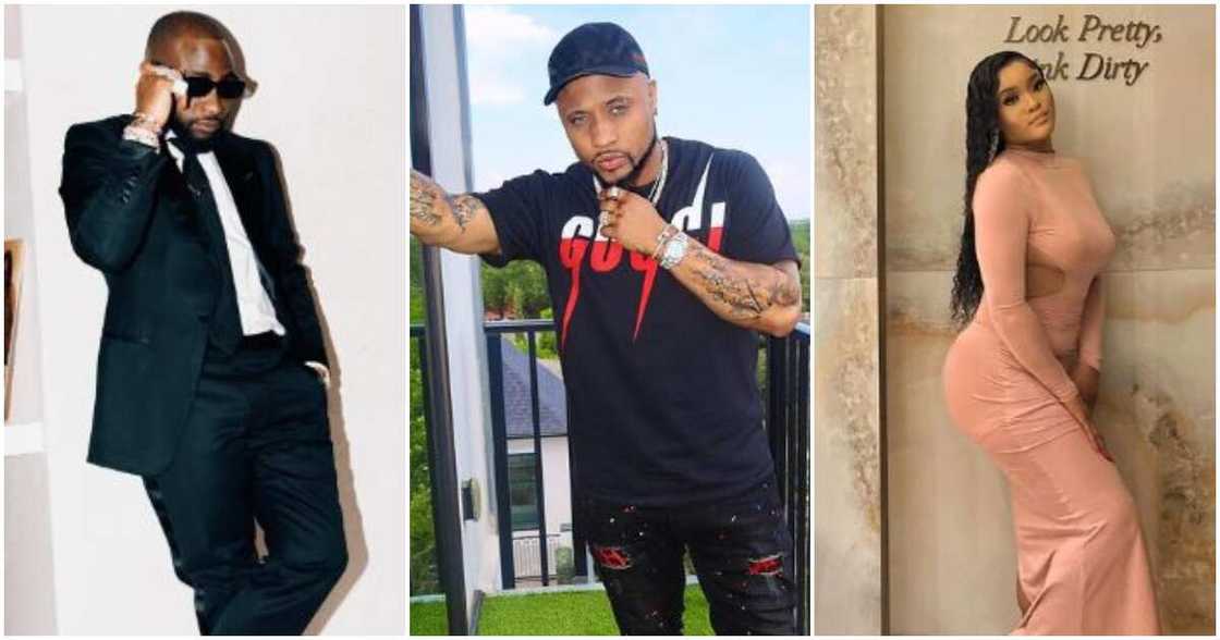 Nigerian singers Davido, Bred and his wife