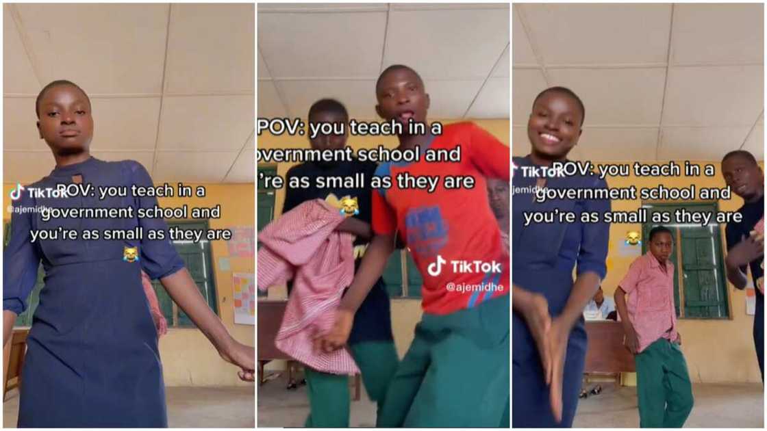 Teacher and students/lady danced in class. Teacher and students/lady danced in class.