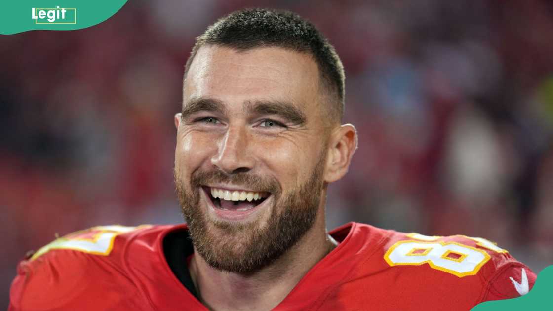 Travis Kelce #87 of the Kansas City Chiefs at Arrowhead Stadium in Kansas City, Missouri