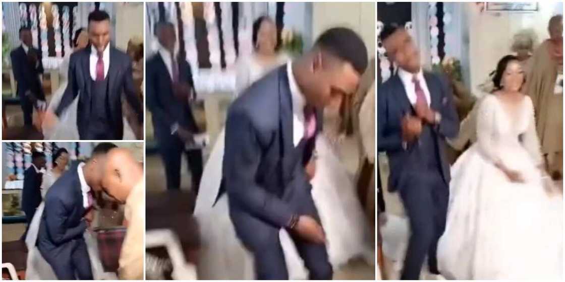 Nigerians react as man leaves his bride behind as he shows off dance skills, video goes viral