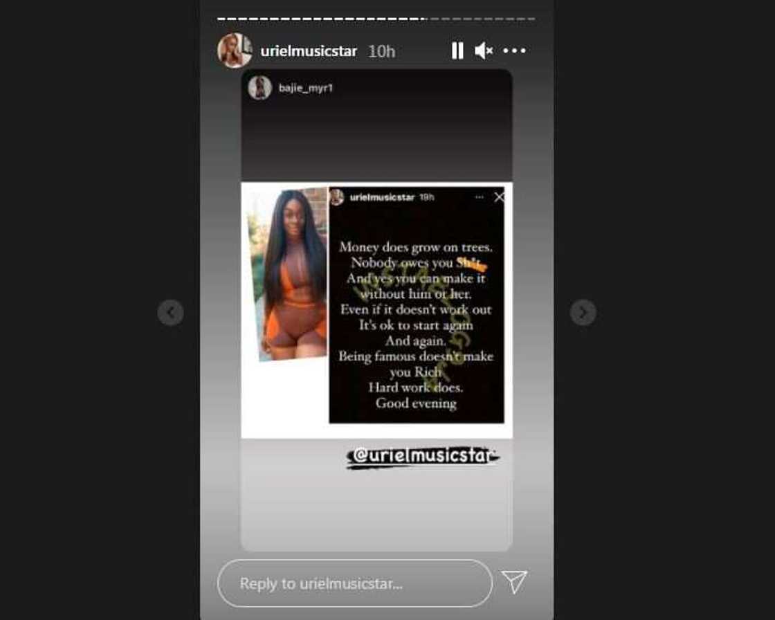 Being Famous Doesn’t Make You Rich: BBNaija Star Uriel Tells Fans Being Famous Doesn’t Make You Rich: BBNaija Star Uriel Tells Fans