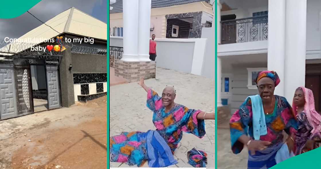 Grand mother celebrates grand son's house Grand mother celebrates grand son's house