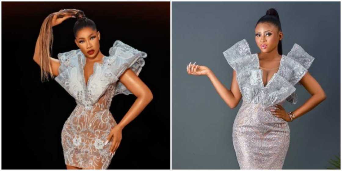 Photos of Tacha ande a fan who recreated her look. Photos of Tacha ande a fan who recreated her look.