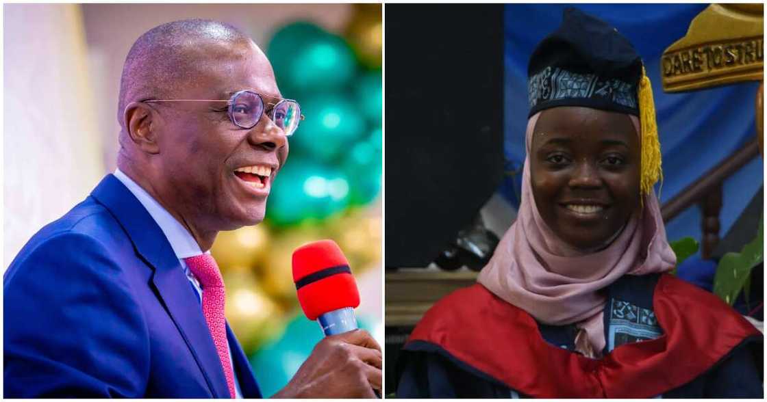 LASU Law student/ Aminat Yusuf/ Sanwo-Olu gives 10m to Aminat/ Aminat Yusuf receives N10m