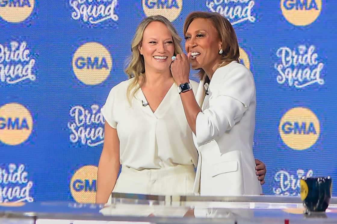 Amber Laign and Robin Roberts attend an event in New York City
