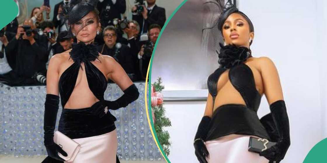 BBNaija Mercy Eke recreates Jennifer Lopez’s 2023 Met Gala Look