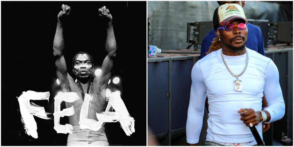 Fela on stage, Asake preforming abroad Fela on stage, Asake preforming abroad