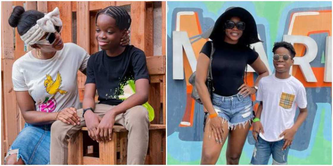 Wizkid's first son Boluwatife and his mum Wizkid's first son Boluwatife and his mum