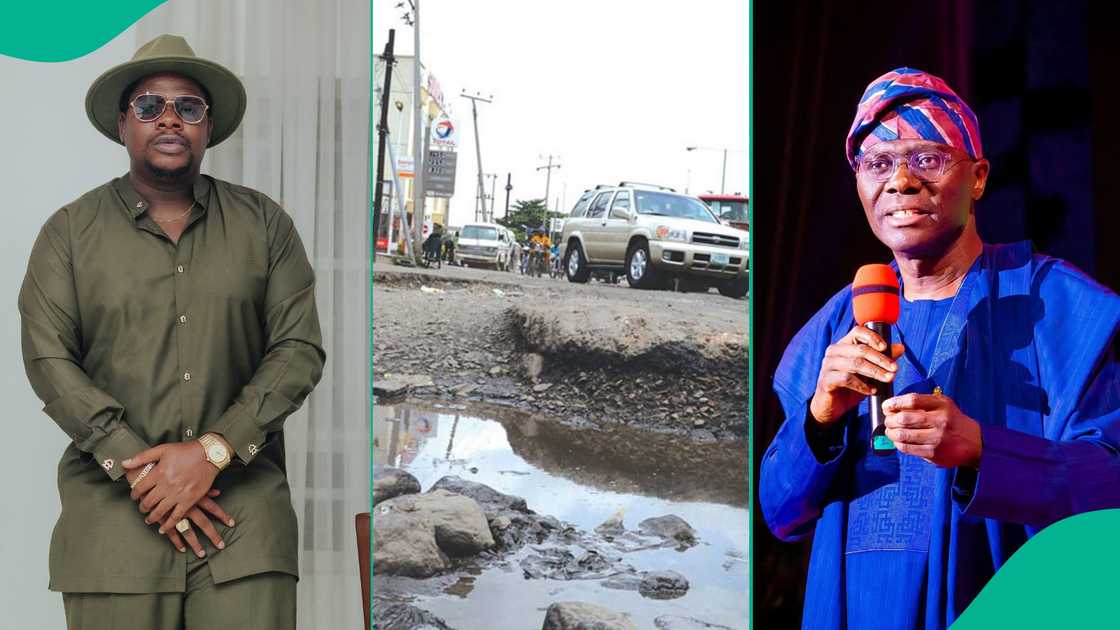 Mr Macaroni calls out Sanwo-Olu over bad roads Mr Macaroni calls out Sanwo-Olu over bad roads