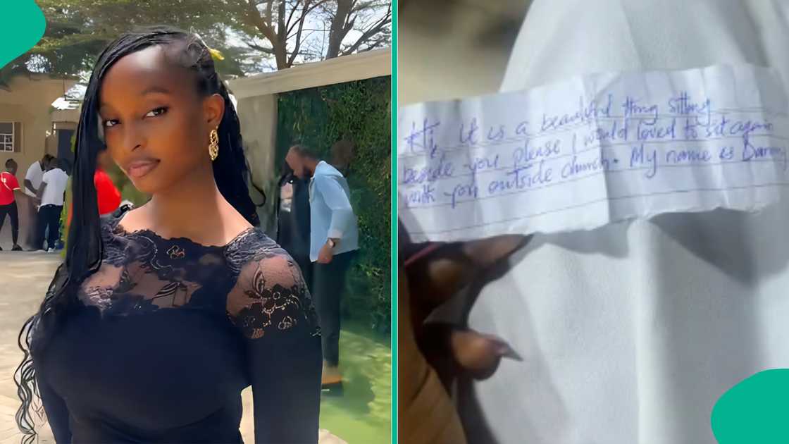 Nigerian lady displays note man gave her in church, many react