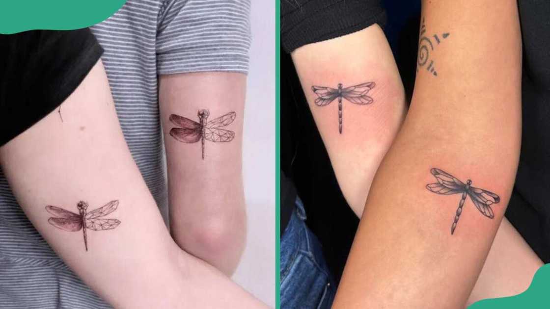 Matching dragonfly tattoos Matching dragonfly tattoos