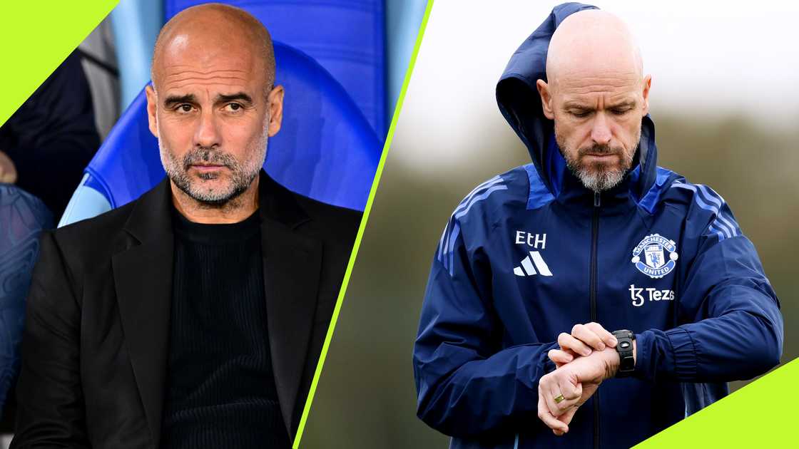 Pep Guardiola aimed a thinly-veiled message to Erik ten Hag as concerns grow about the latter's future at Manchester United. Photos by Christian Bruna and Charlotte Tattersall. Pep Guardiola aimed a thinly-veiled message to Erik ten Hag as concerns grow about the latter's future at Manchester United. Photos by Christian Bruna and Charlotte Tattersall.